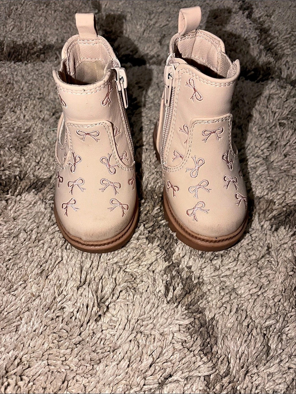 Wonder Nation Baby Girls Embroidered Bows Chelsea Boots Pink
